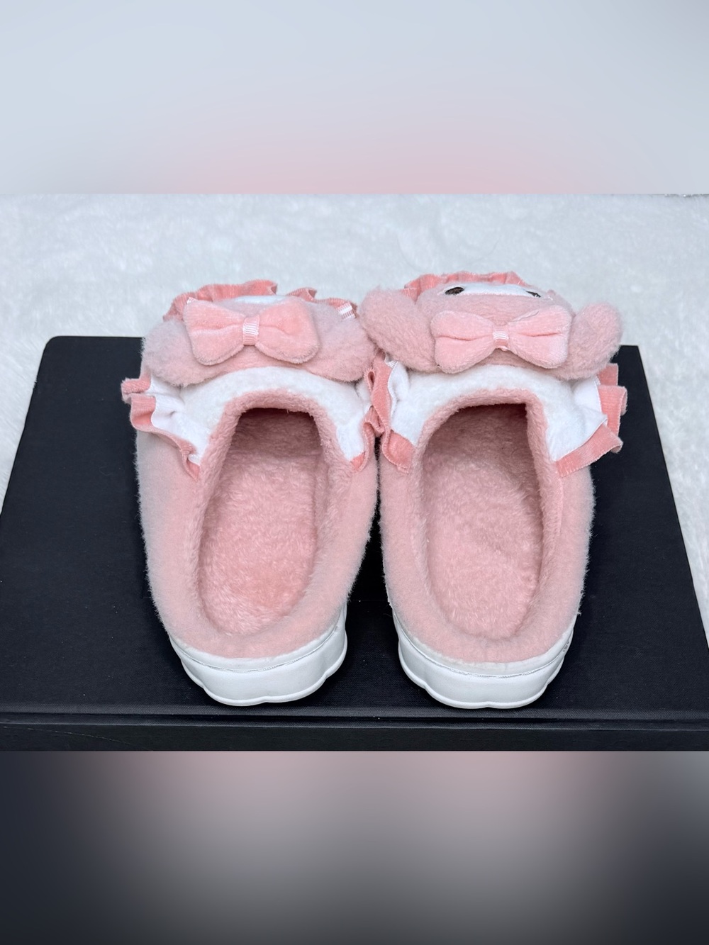 Pink Plush Ruffle Animal Slip-On Slippers - Picture 7 of 8